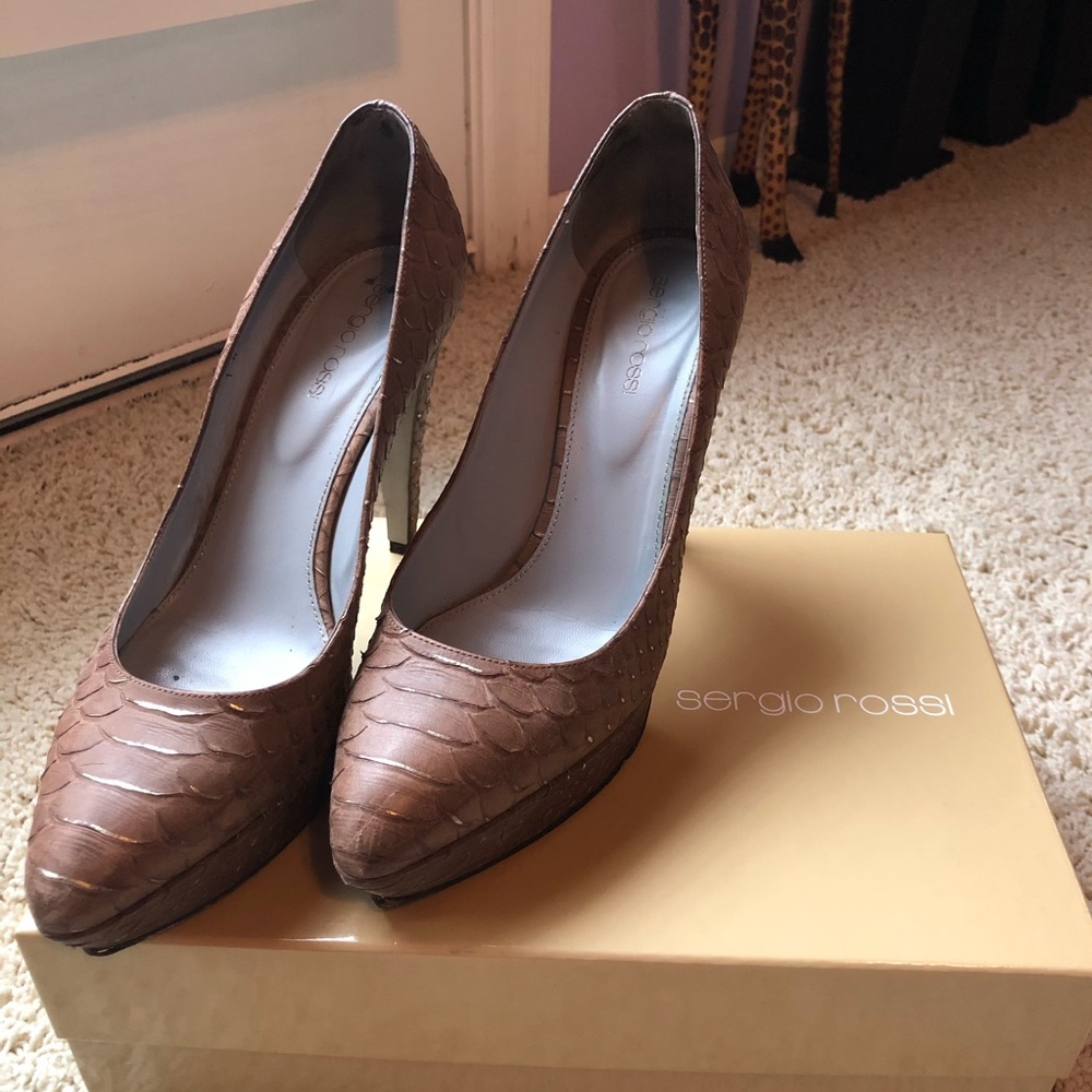 Sergio Rossi Python Print Pumps. - image 1